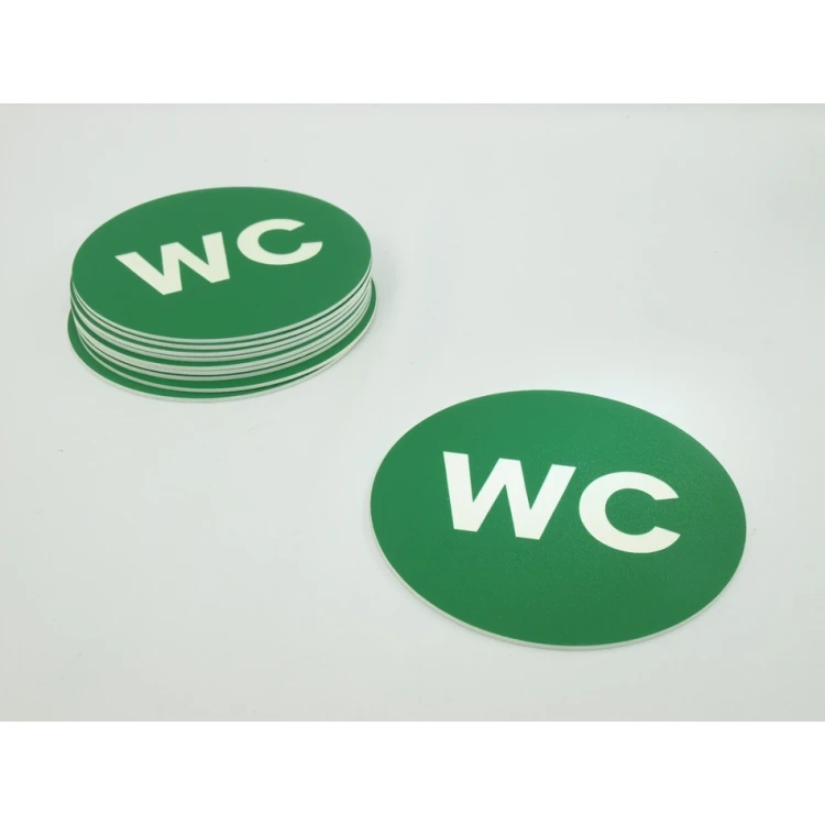 Pictograms - green color - plaque with a diameter of 10 cm