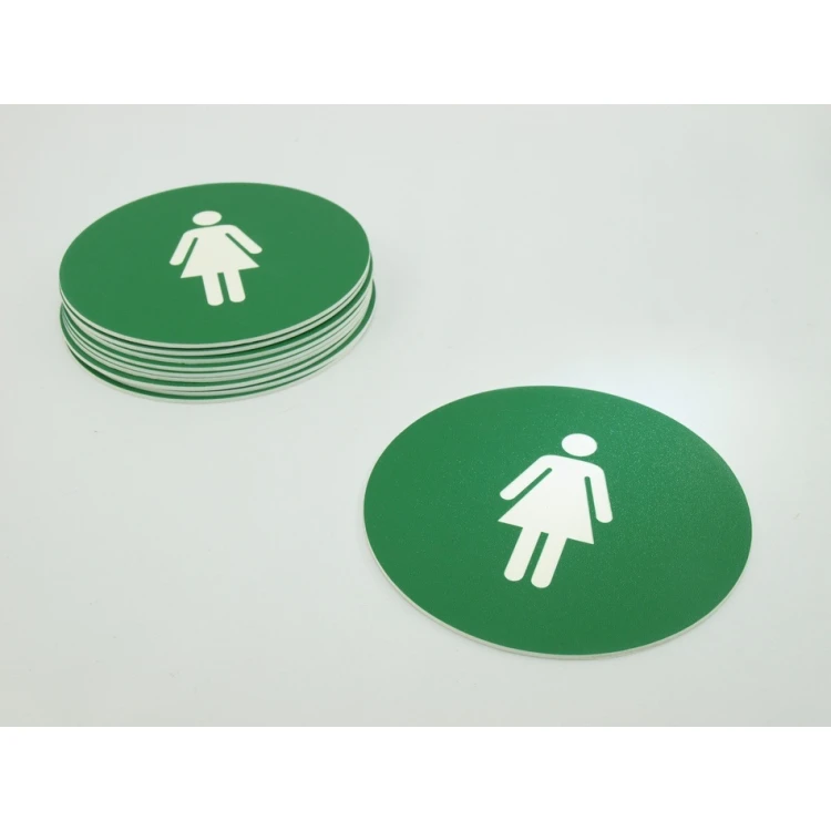 Pictograms - green color - plaque with a diameter of 10 cm