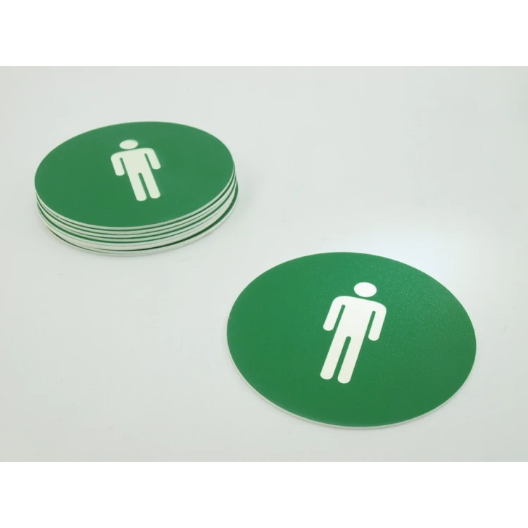 Pictograms - green color - plaque with a diameter of 10 cm