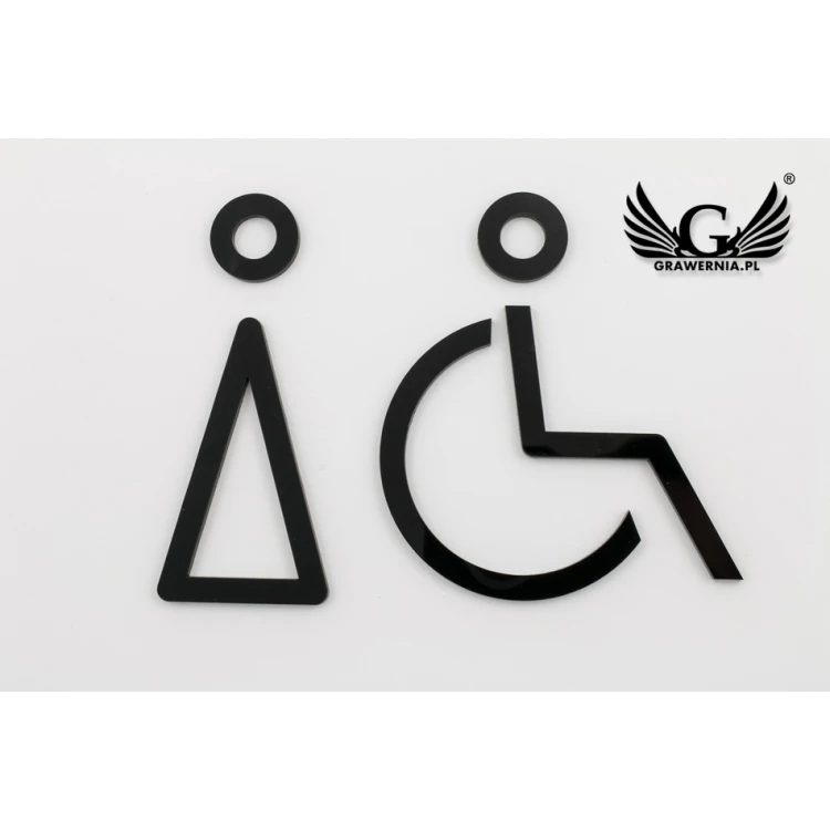 Pictograms from Plexi for Toilets - Black Acrylic 3mm - TT022