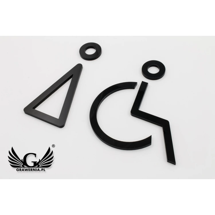 Pictograms from Plexi for Toilets - Black Acrylic 3mm - TT022
