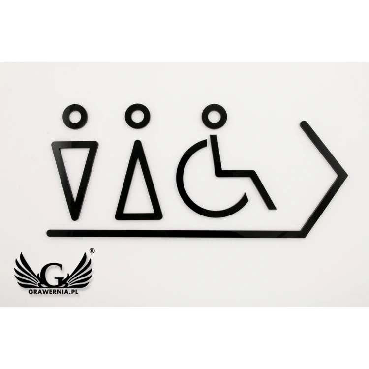 Pictograms from Plexi for Toilets - Black Acrylic 3mm - TT022