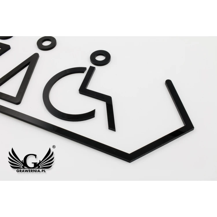 Pictograms from Plexi for Toilets - Black Acrylic 3mm - TT022