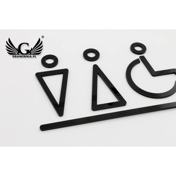 Pictograms from Plexi for Toilets - Black Acrylic 3mm - TT022