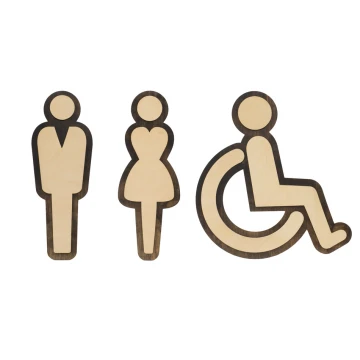 Wooden Pictograms for Toilets - height: 250mm - TT034
