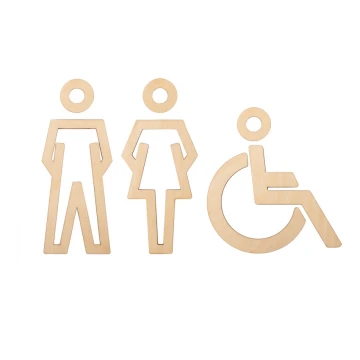 Wooden Pictograms for Toilets - height: 150mm - TT041