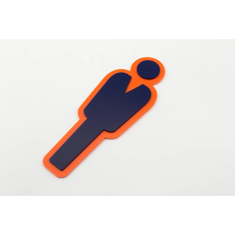 Pictograms from Plexi for Toilets - Orange and Navy Acrylic - Height: 300mm - TT035