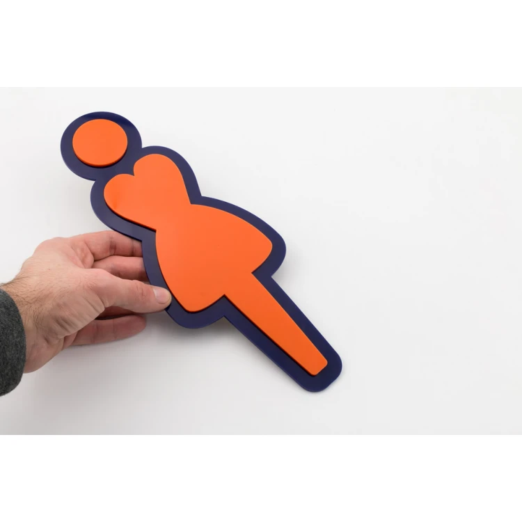 Pictograms from Plexi for Toilets - Orange and Navy Acrylic - Height: 300mm - TT035