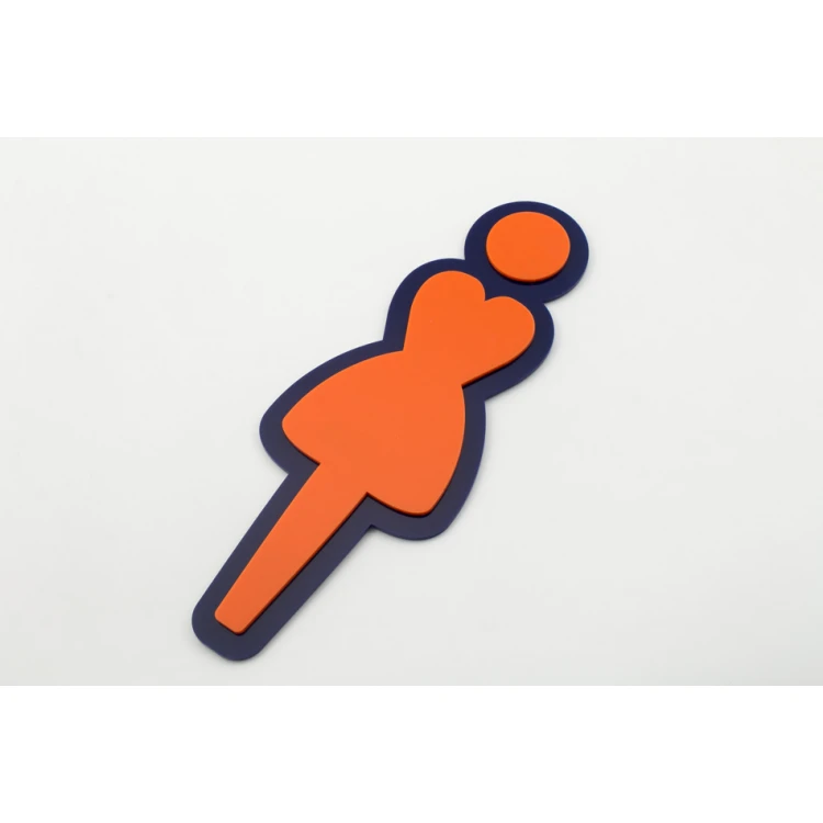 Pictograms from Plexi for Toilets - Orange and Navy Acrylic - Height: 300mm - TT035