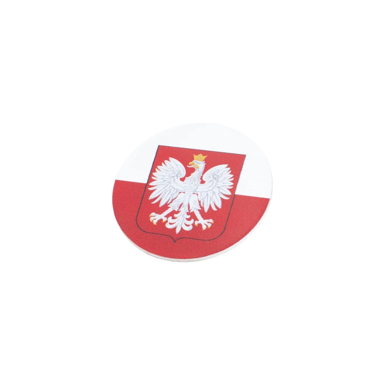 Patriotic Pin with Polish Flag and Emblem - diam. 28mm - PWD033