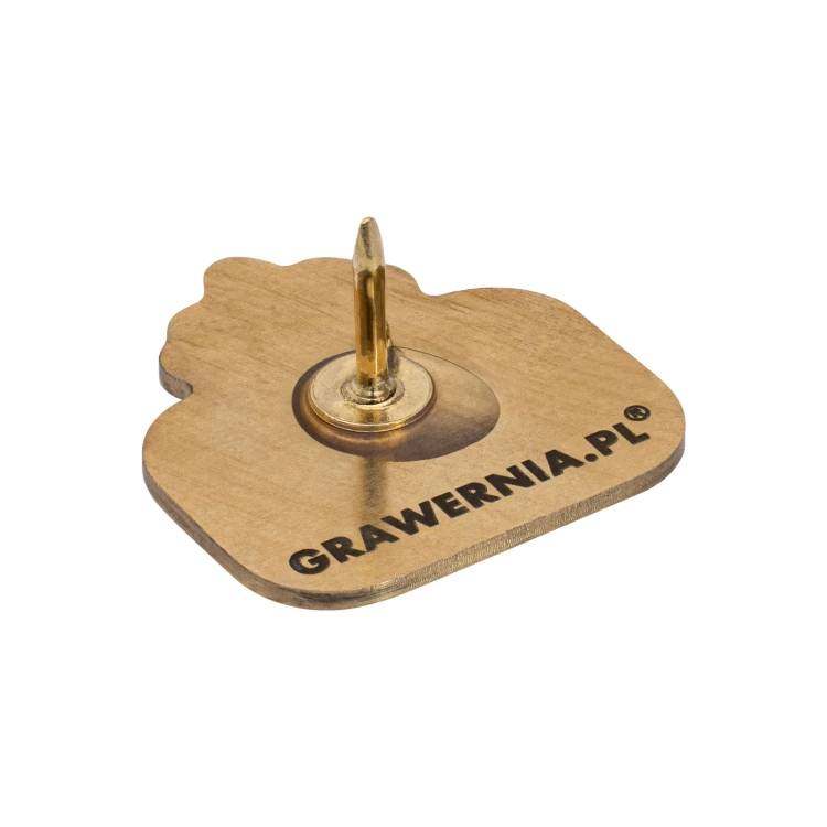Brass pin - laser engraving - size 18x19 mm - PWD043