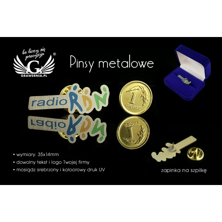 Metal Pins with Your Logo - UV Color Print - PS014