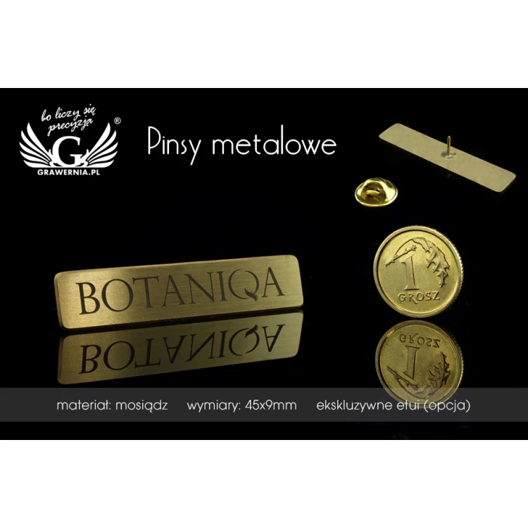 Metal Pins with Your Logo - size 45x9mm - PS016
