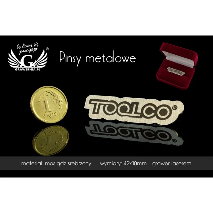 Metal Pins with Your Logo - size 42x10mm - PS017