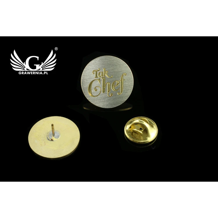 Metal Pins with Your Logo - Diameter: 19mm - CNC - PS019