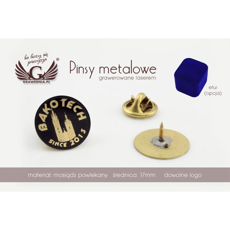 Metal Pins with Your Logo - Diameter: 17mm - PS022