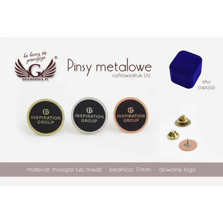 Metal Pins with Your Logo - Diameter: 17mm - PS023