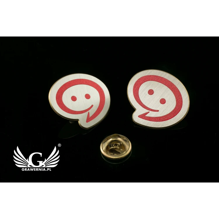 Metal Pins with Your Logo - size 26x23mm - UV Print - PS027