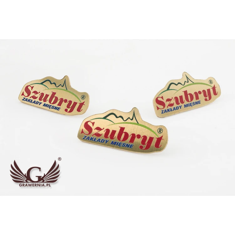 Metal Pins with Your Logo - dimensions: 32x15.5mm - engraving or UV print - PS029
