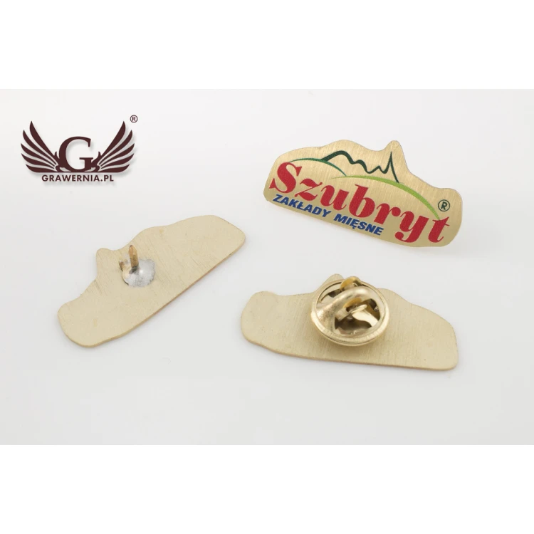 Metal Pins with Your Logo - dimensions: 32x15.5mm - engraving or UV print - PS029