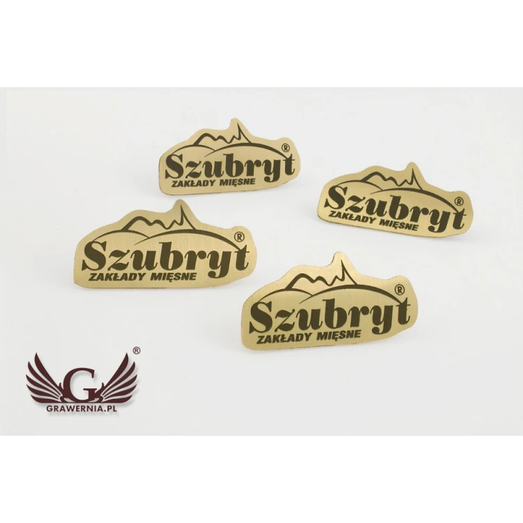 Metal Pins with Your Logo - dimensions: 32x15.5mm - engraving or UV print - PS029