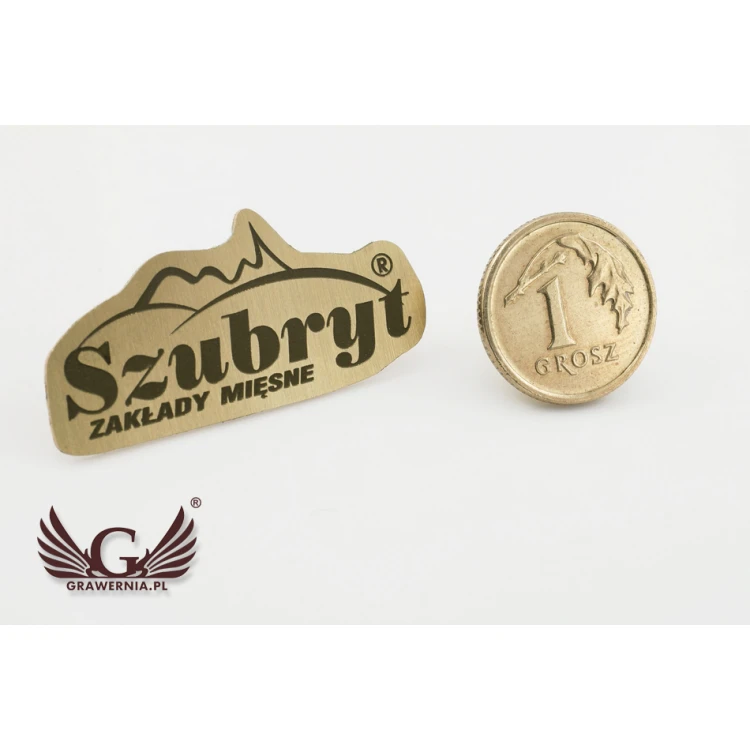 Metal Pins with Your Logo - dimensions: 32x15.5mm - engraving or UV print - PS029