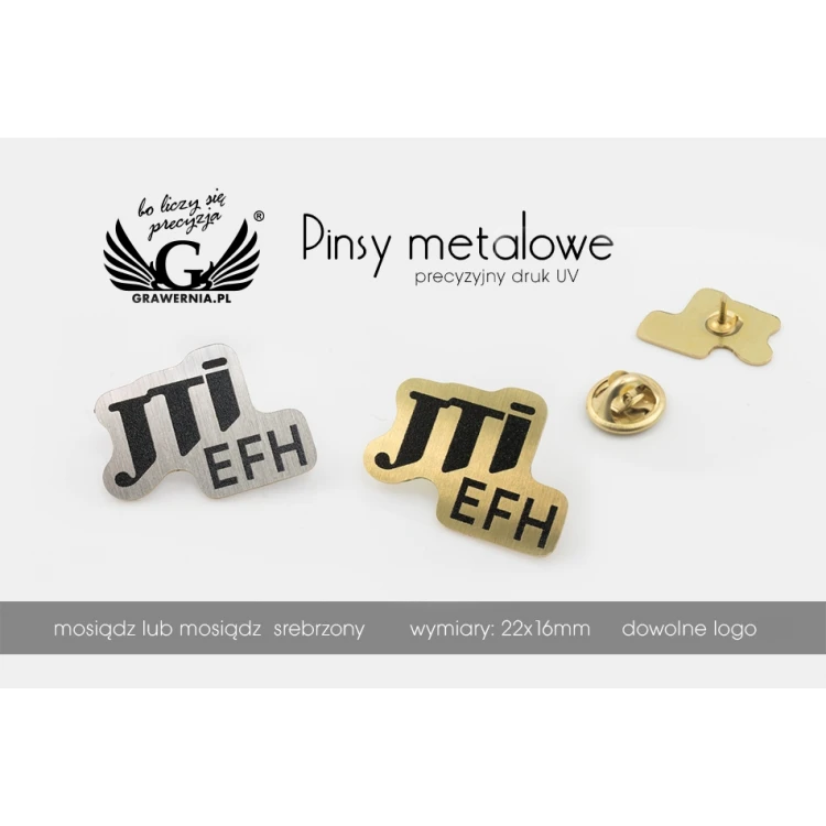 Metal Pins with Your Logo - size 22x16mm - UV Print - PS033