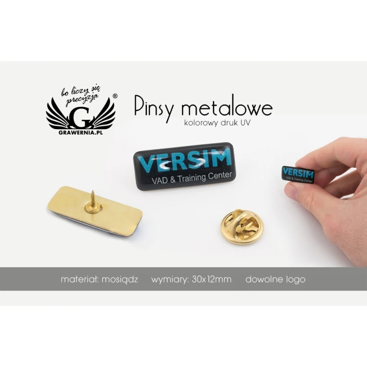 Brass Pins - Convex 3D Doming - Any Logo - PWD010