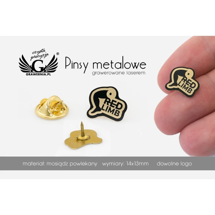 Metal Pins with Your Logo - dimensions: 14x13mm - PS038