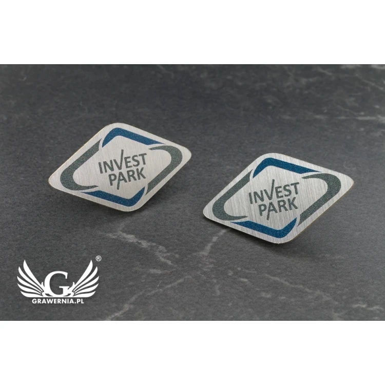 Brass Pins with Your Logo - size 26x15mm - UV Print - PS041