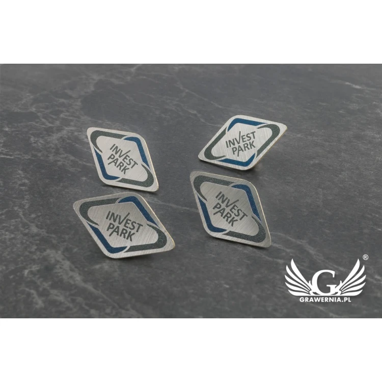 Brass Pins with Your Logo - size 26x15mm - UV Print - PS041