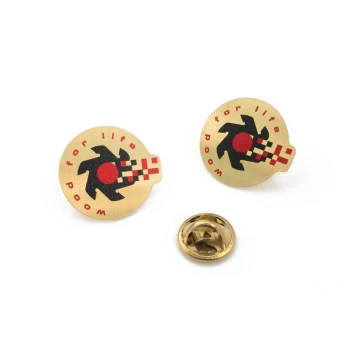 Brass Pins with Your Logo - size 22x20mm - UV Print - PS042