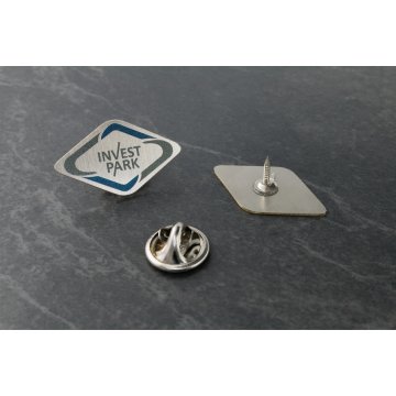 Brass Pins with Your Logo - size 26x15mm - UV Print - PS041
