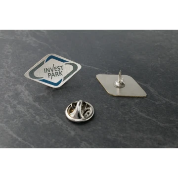 Brass Pins with Your Logo - size 26x15mm - UV Print - PS041