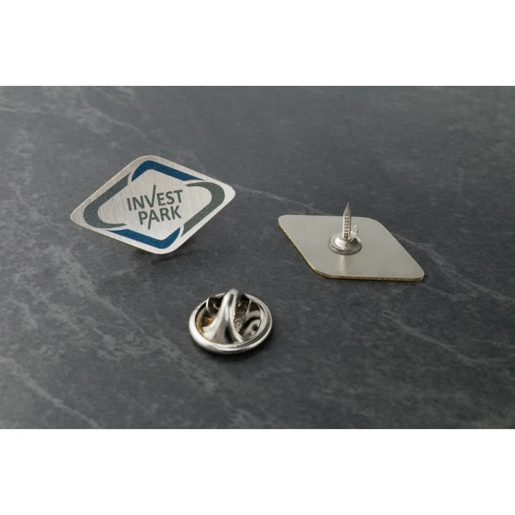 Brass Pins with Your Logo - size 26x15mm - UV Print - PS041