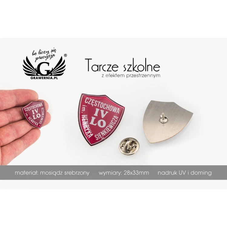 Pinsy - School Logo Shields - Convex 3D Doming - PWD013