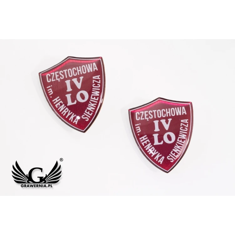 Pinsy - School Logo Shields - Convex 3D Doming - PWD013