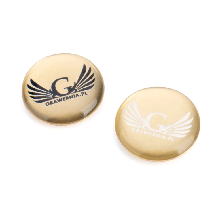 Raw Brass Pins - Convex 3D Doming - Any Logo - PWD031