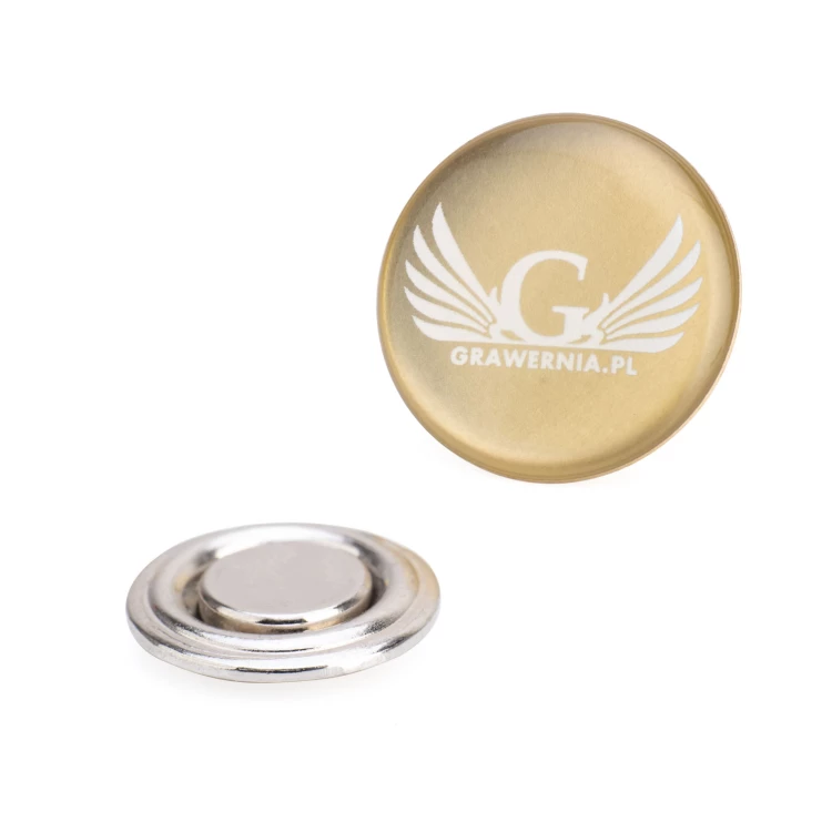 Raw Brass Pins - Convex 3D Doming - Any Logo - PWD031