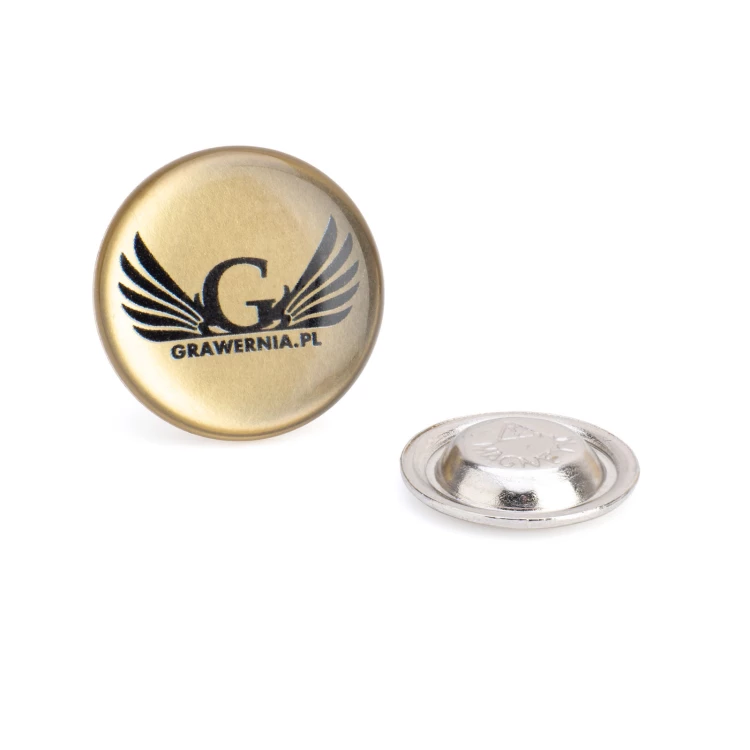 Raw Brass Pins - Convex 3D Doming - Any Logo - PWD031