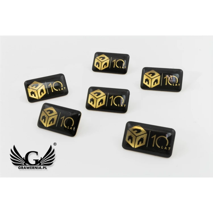 Brass Pins - Convex 3D Doming - Any Logo - PWD006