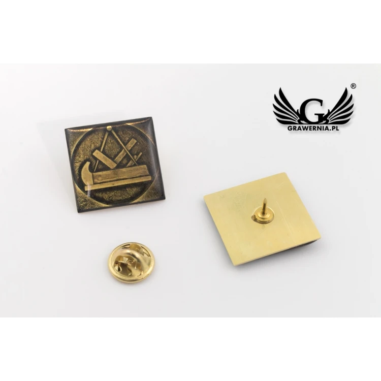 Brass Pins - Convex 3D Doming - Any Logo - PWD007