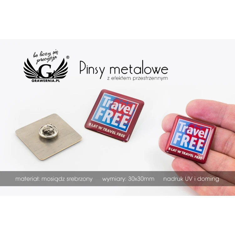 Brass Pins - Convex 3D Doming - Any Logo - PWD008