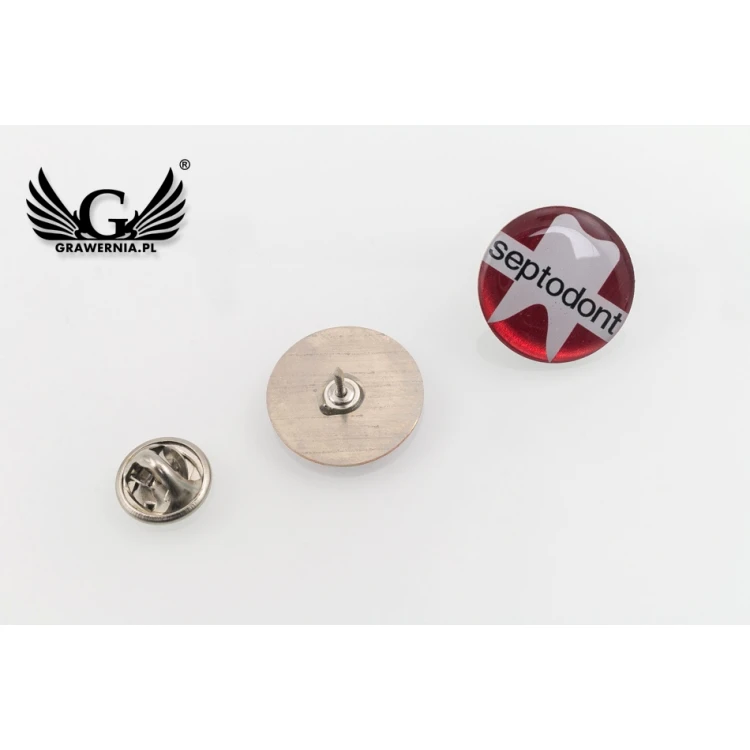 Brass Pins - Convex 3D Doming - Any Logo - PWD009