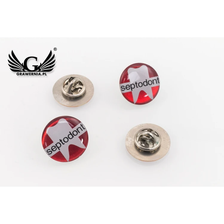 Brass Pins - Convex 3D Doming - Any Logo - PWD009