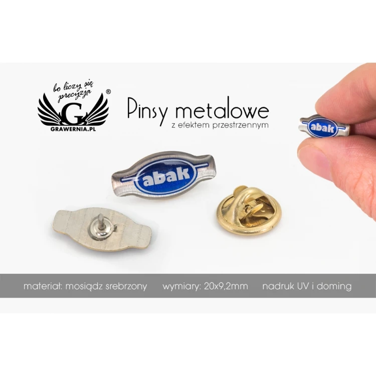 Brass Pins - 3D Domed - Custom Logo - PWD011