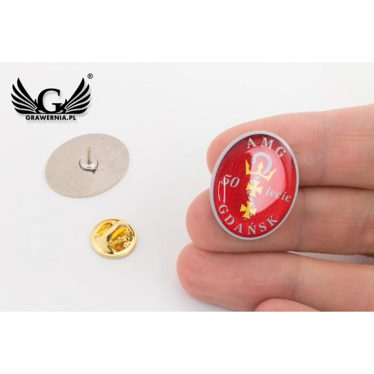 Brass Pins - Convex 3D Doming - Any Logo - PWD012