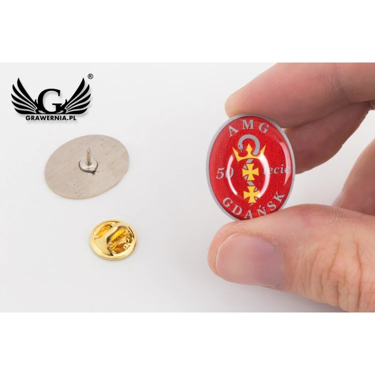 Brass Pins - Convex 3D Doming - Any Logo - PWD012