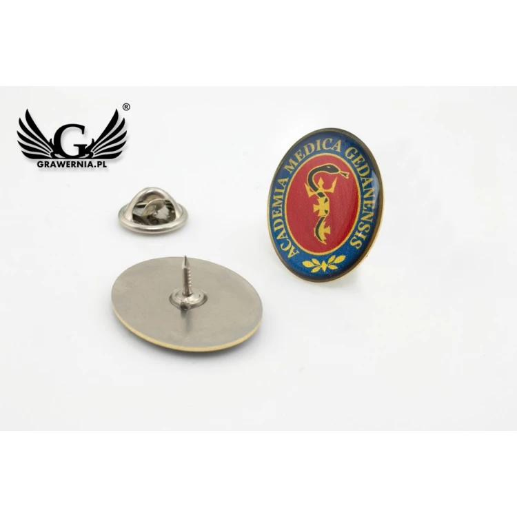 Brass Pins - Convex 3D Doming - Any Logo - PWD015