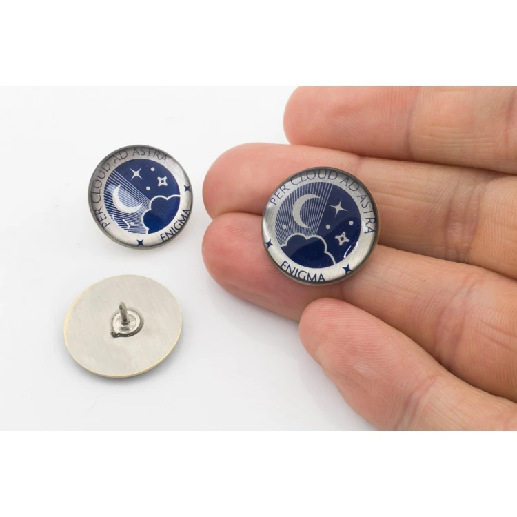 Brass Pins - Convex 3D Doming - Any Logo - PWD018